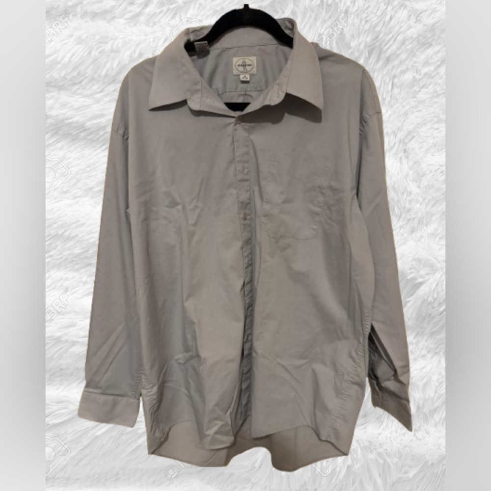 Men’s Linea Domo button down shirt, gray, size 18 (34/35)